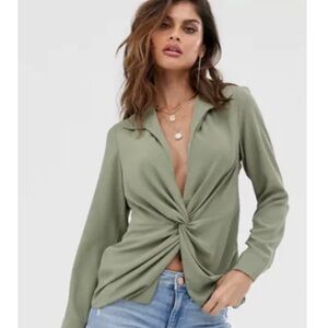 ASOS Gathered Knot Plunge Top